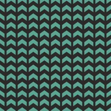 Tile vector pattern with mint green zig zag print on black background Stock Illustration