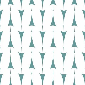 Tile vector pattern with mint green arrow print on white background Stock Illustration