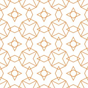 Tile vector pattern or orange and white wallpaper background Stock Illustration