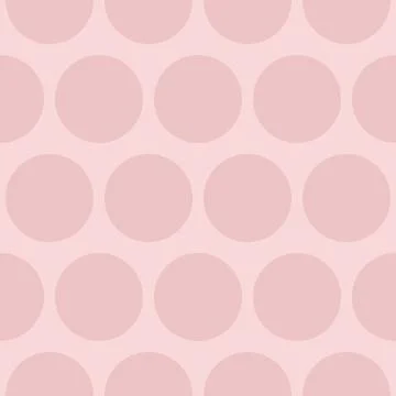 Tile vector pattern with pink polka dots on pastel background Stock Illustration