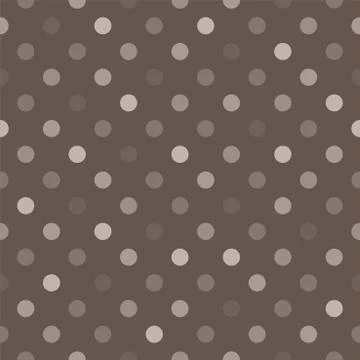 Tile vector pattern with polka dots on brown background Stock Illustration