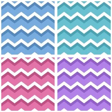 Tile vector pattern set with zig zag background Stock Illustration