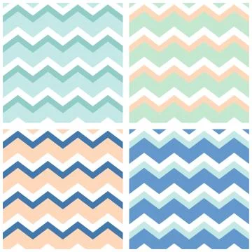 Tile vector pattern set with zig zag background Stock Illustration