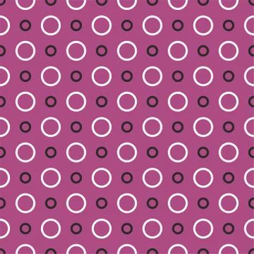 Tile vector pattern with white and black dots on dark violet background Stock Illustration