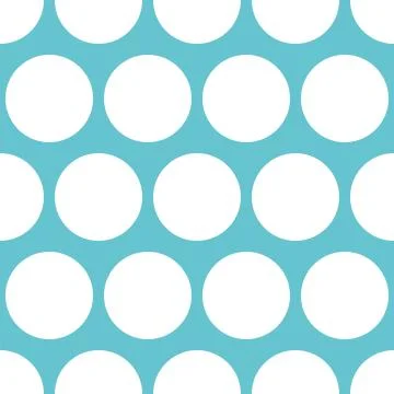 Tile vector pattern with white polka dots on mint green background Stock Illustration