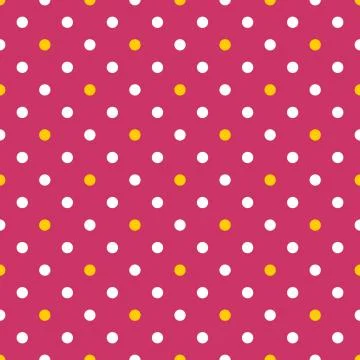 Tile vector pattern with white polka dots on pastel pink background Stock Illustration