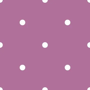 Tile vector pattern with white polka dots on pastel violet background Stock Illustration