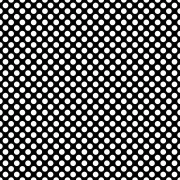 Tile vector pattern with white polka dots on black background Stock Illustration