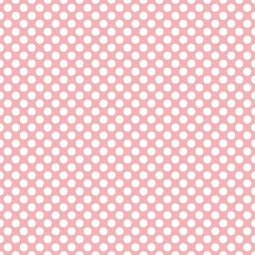 Tile vector pattern with white polka dots on pastel pink background Stock Illustration
