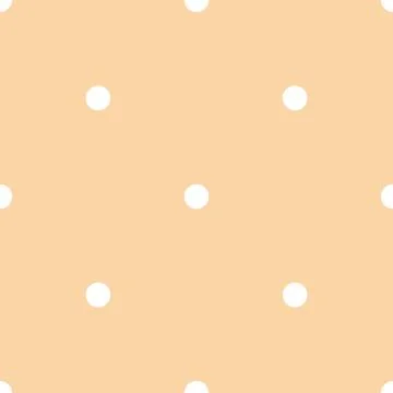 Tile vector pattern with white polka dots on pastel orange background 库存插图