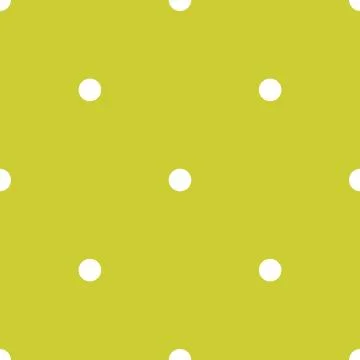 Tile vector pattern with white polka dots on green background Stock Illustration