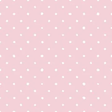 Tile vector pattern with white polka dots on pastel pink background 库存插图