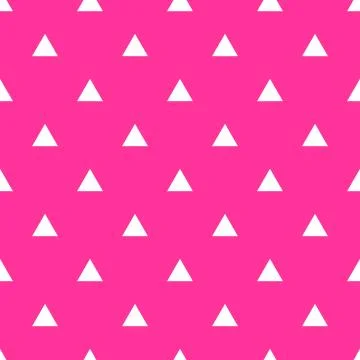 Tile vector pattern with white triangle print on pink background 스톡 일러스트