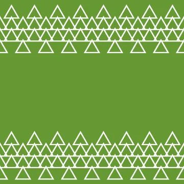 Tile vector pattern with white triangles on green background Stock Illustration