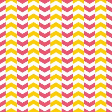 Tile vector pattern with yellow and pink arrows on white background Stock Illustration
