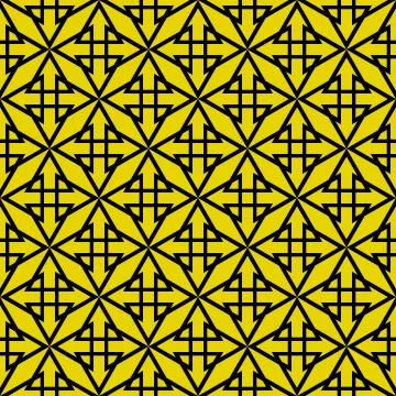 Tile vector pattern with yellow green and black background Stock Illustration