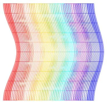 Tile with vertical rainbow waves Stock Illustration
