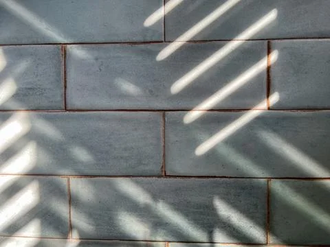 A tile wall in a bathroom with shadows Stock Photos