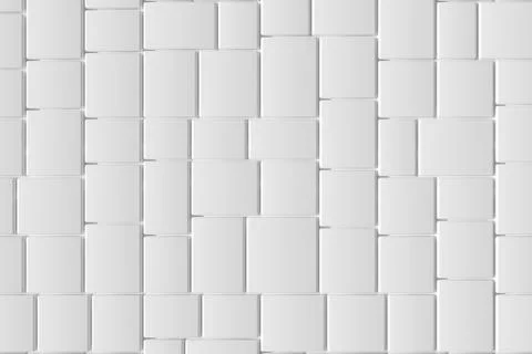 Tile white cubes with gap, 3d rendering. Illustrazione stock
