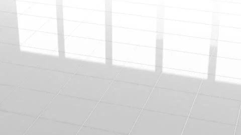 Tile white flooring, reflection of texture background, 3d illustration Stock Illustration
