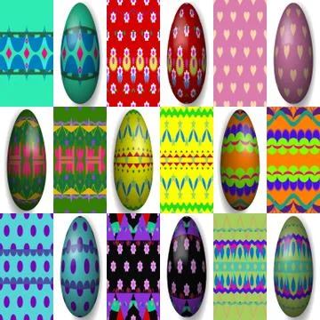 Tileable background with colorful easter eggs Stock Illustration