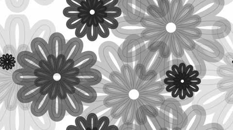 Tileable greyscale flourist lines Stock Footage 47006286