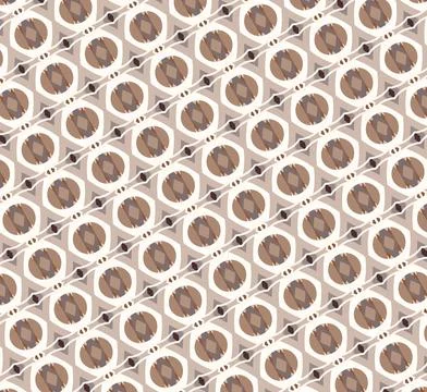 Tileable outline background pattern line art with espresso, caramel syrup, cream Stock Illustration