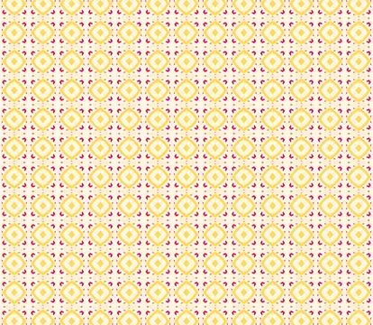Tileable outline background pattern line art with daisy yellow, amber glow, peac Stock Illustration