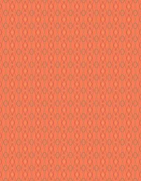 Tileable outline background pattern in olive leaf, golden rod, melon, coral oran イラスト素材
