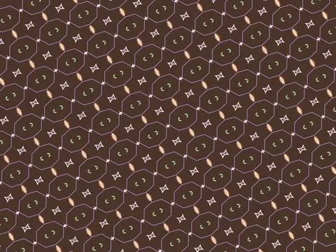 Tileable outline background pattern outline composition in primrose, fern, cinna イラスト素材