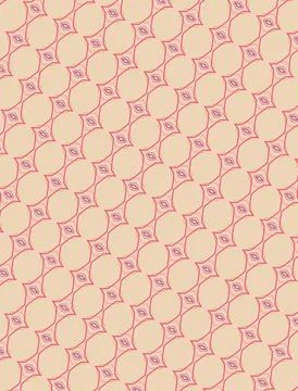 Tileable outline background pattern single-line style in olive mist, salmon buff Stock Illustration