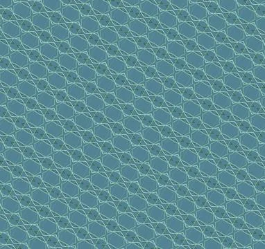 Tileable outline background pattern in soft mint, dusty teal, slate blue, deep a イラスト素材