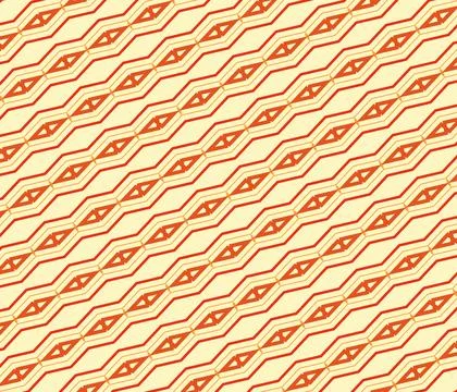 Tileable outline background pattern in vermilion, deep orange, honey orange, pal Stock Illustration