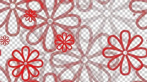 Tileable red flourist lines with alpha Stock-Footage 46999734