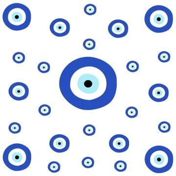 Tileable texture with greek blue evil eye Stock Illustration