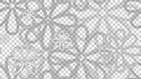Tileable white flourist lines with alpha Video stock 47000674