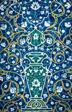 Tiled background with oriental ornaments Stock Photos
