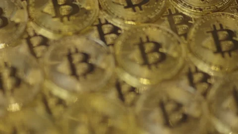 Tiled Bitcoin background with soft focus Stock-Footage 155079460