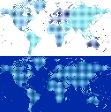 Tiled Blue World Map Stock Illustration