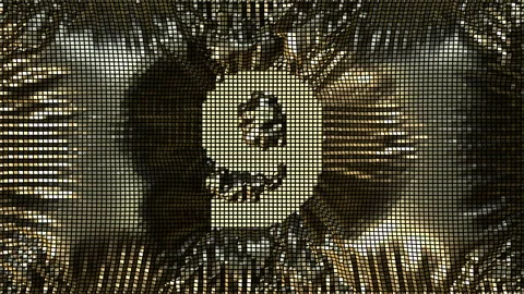 Tiled Cloth Countdown Gold 01 Stock Footage 297979537