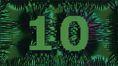 Tiled Cloth Countdown Green 01 Stock Footage 299626568