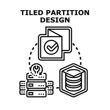 Tiled data partition design concept illustration Illustrazione stock