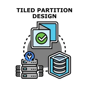 Tiled data partition design concept illustration Stock Illustration