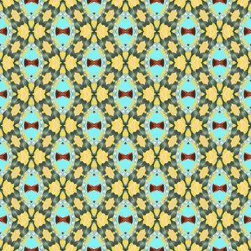 A tiled design with several squares in different colors and patterns イラスト素材