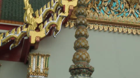 Tiled Nirvana Stuppa, Temple of the Reclining Buddha (Wat Pho), Bangkok Thailand Stock Footage 48436755