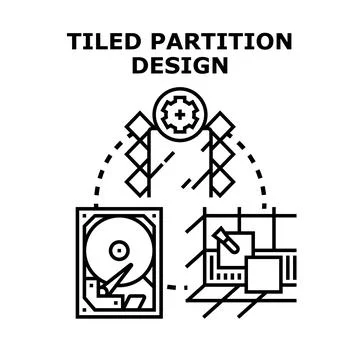 Tiled partition design for data management system Stock Illustration