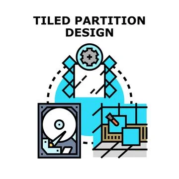Tiled partition design for data management system Stock Illustration