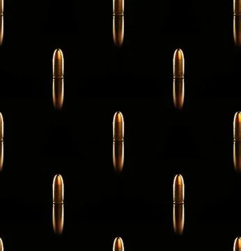 Tiled Pattern of Brass Pistol Rounds Stock Illustration