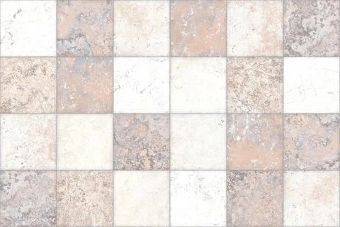 A tiled pattern with various decorative stone textures designs. 스톡 일러스트