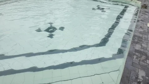 Tiled Pool Floor Mosaic Pattern Under Rippling Water Stock Footage 347190417